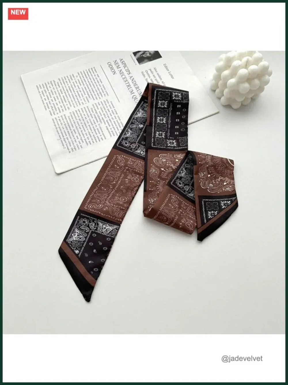 Silk Feel Fashion Scarves for Women - Multipurpose Hair Band Neck Scarf